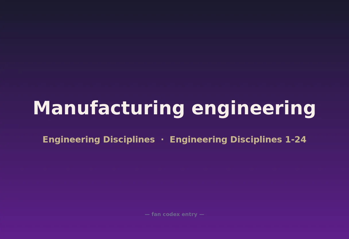 Manufacturing engineering